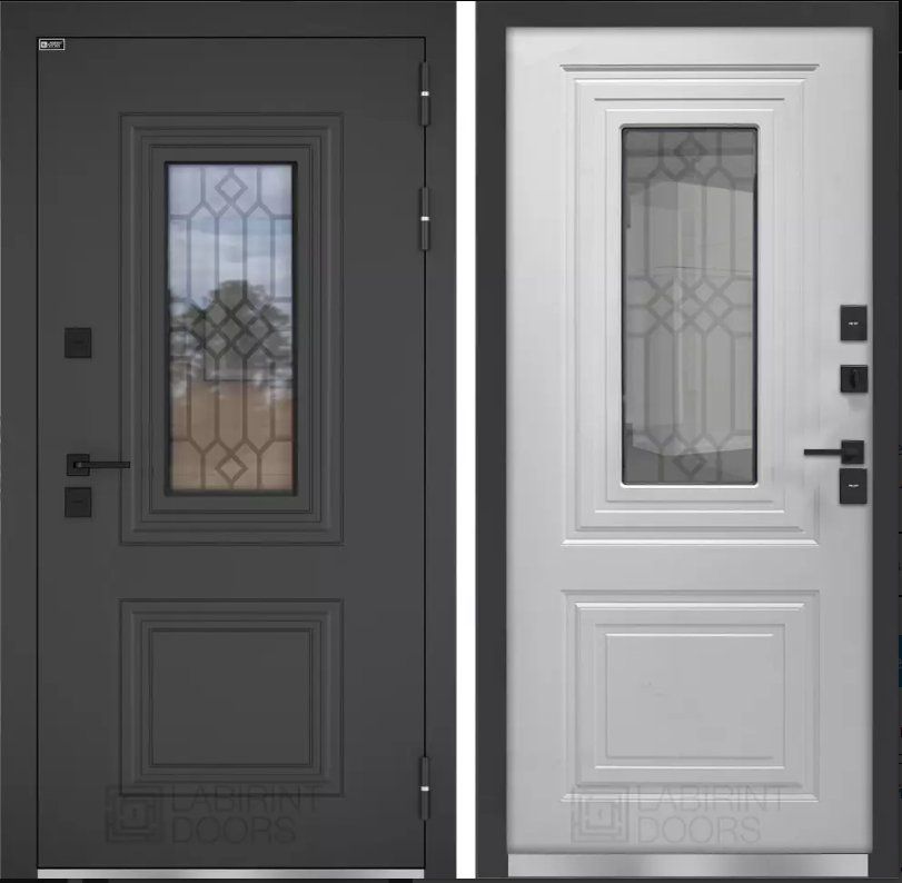 Дверь Верса с окном и решеткой (терморазрыв) DIS007142
